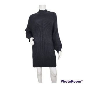 NWT LILLUSORY Black Trendy Mock Neck Dress Size S